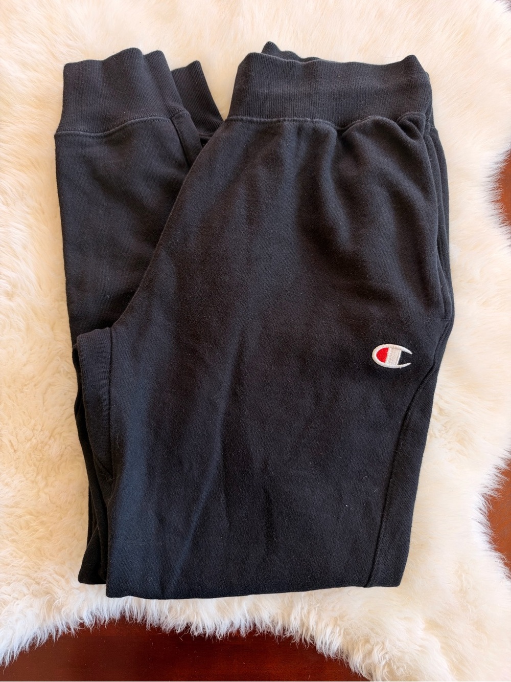 Champion Reverse Weave Black Sweatpants